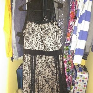 Black Lace lined Maxi Dress sz 1X